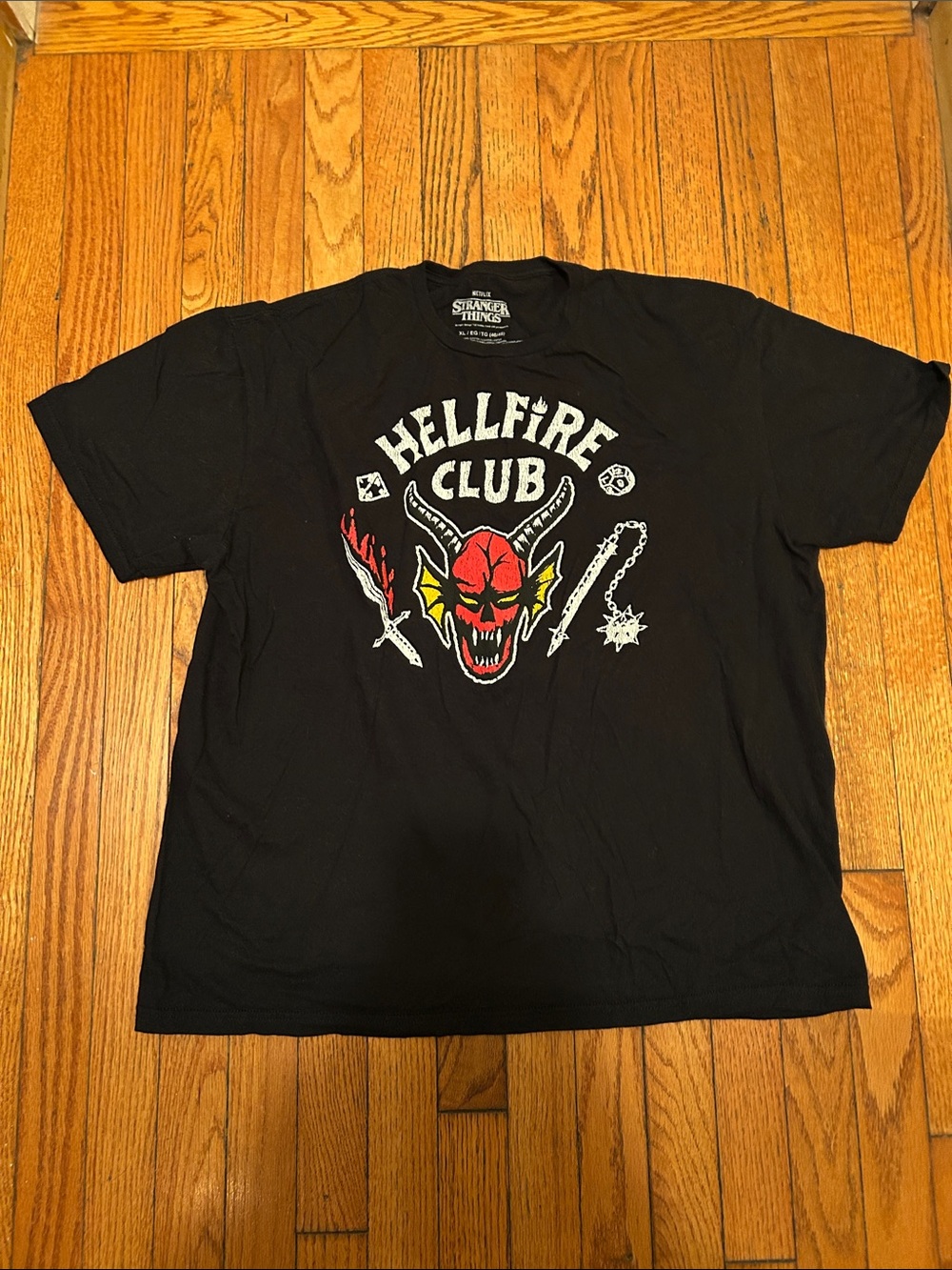 Stranger Things Black "Hellfire Club" Graphic Tee